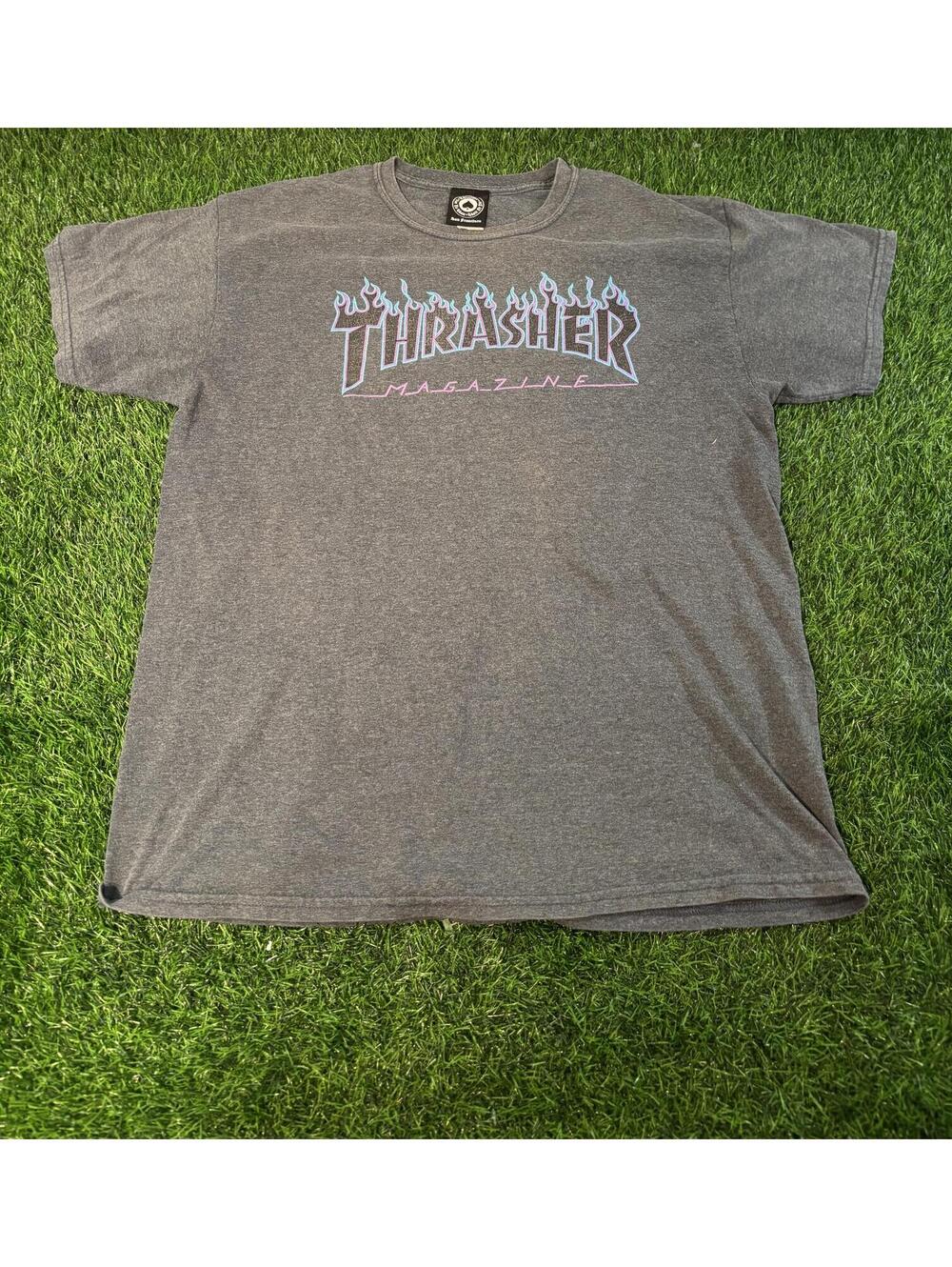 Thrasher Magazine Graphic T-Shirt Gray Size Large